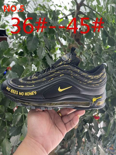 Nike Air Max 97 Womens Shoes Black Yellow No Bees No Honey;